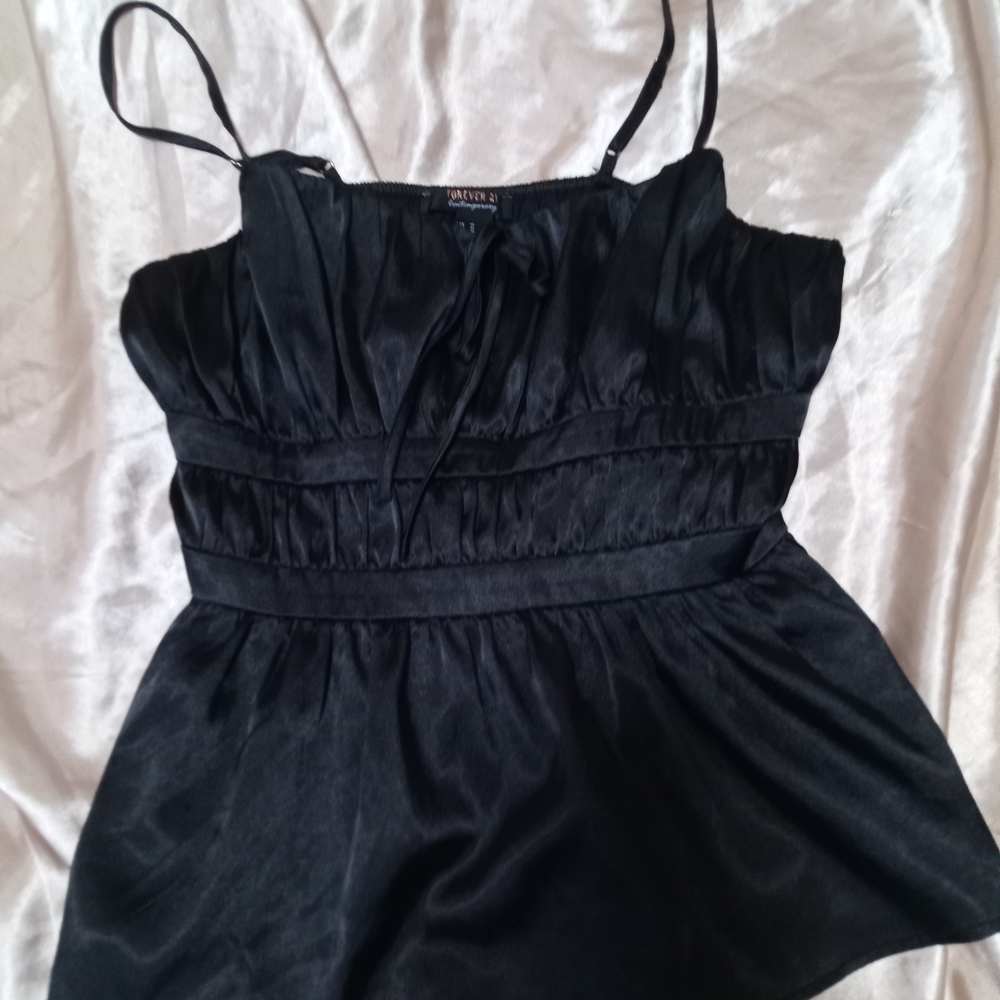 Forever 21 Black Satin Blouse